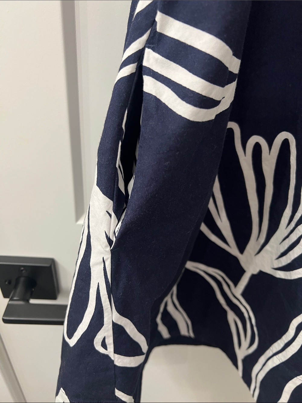 Anthropologie Navy and White Floral Cotton Dress - Picture 3 of 7